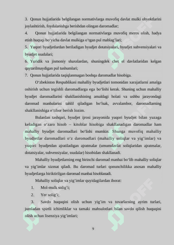 OʻZBEKISTON RESPUBLIKASI BYUDJET TIZIMIDA MAHALLIY BYUDJETLARNING OʻRNI VA AHAMIYATI 8