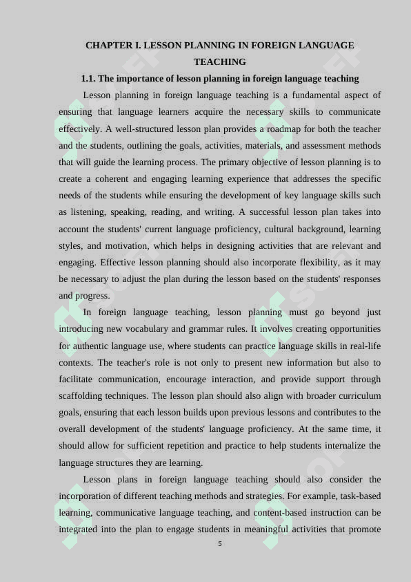 LESSON PLANNING AT DIFFERENT STAGES OF FOREIGN LANGUAGE TEACHING 4
