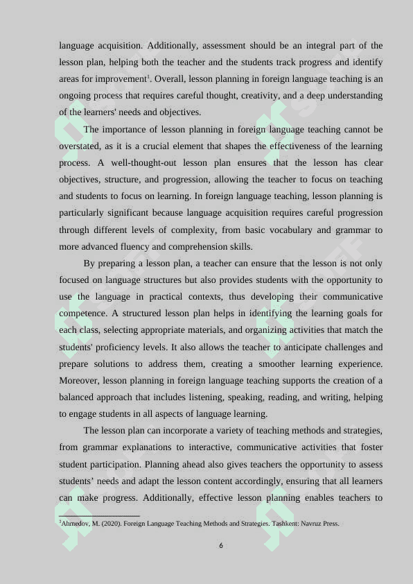 LESSON PLANNING AT DIFFERENT STAGES OF FOREIGN LANGUAGE TEACHING 5