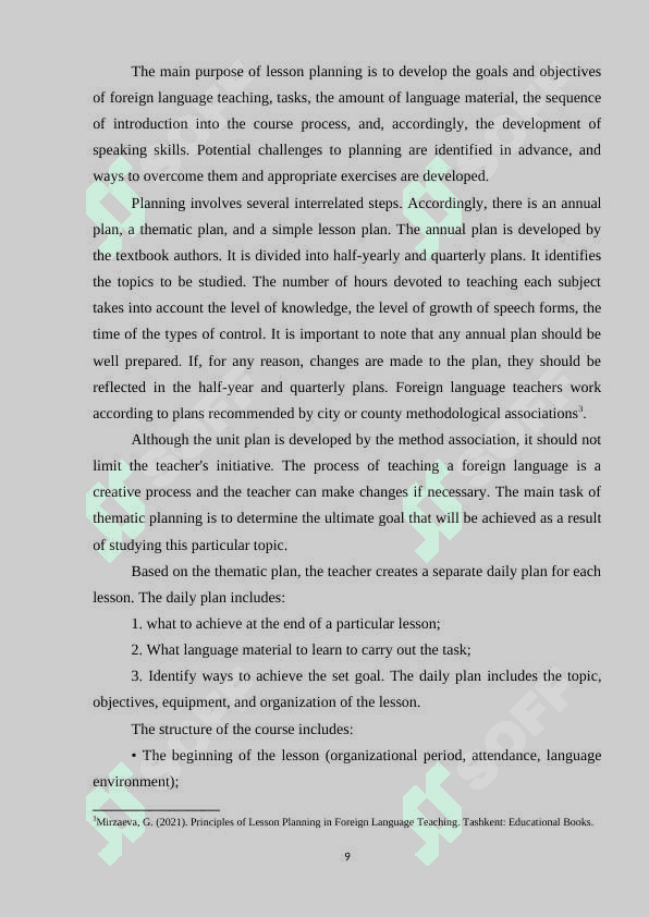 LESSON PLANNING AT DIFFERENT STAGES OF FOREIGN LANGUAGE TEACHING 8
