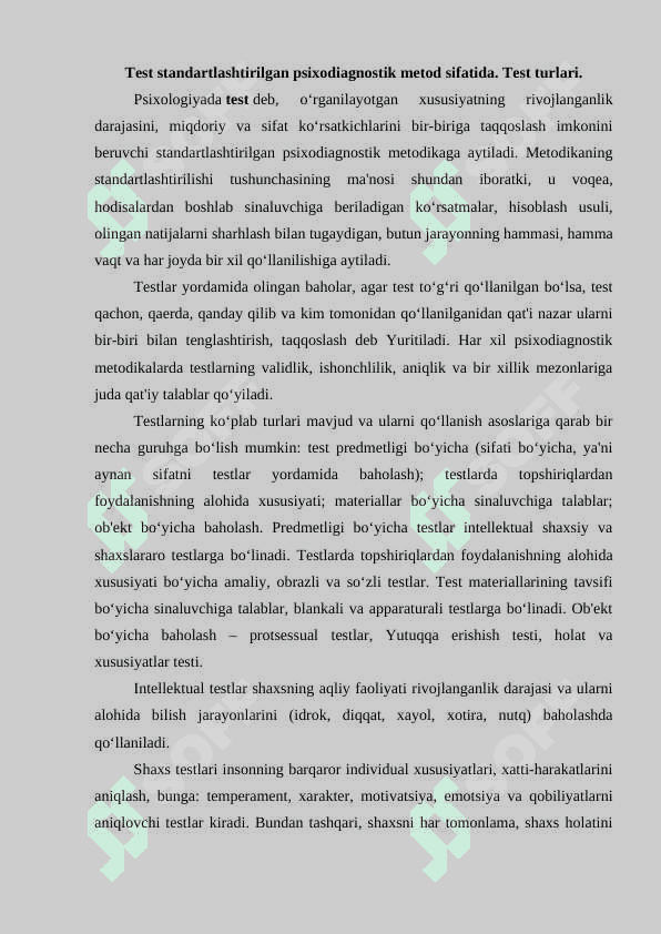 Psixologik testlashtirish 2