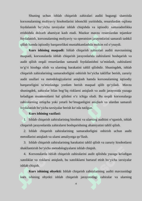 ISHLAB CHIQARISH ZAHIRALARI AUDITI 3