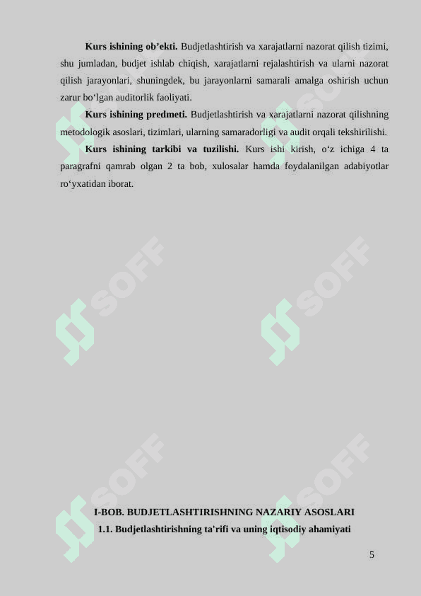 BUDJETLASHTIRISH VA XARAJATLARNI NAZORAT QILISH 4