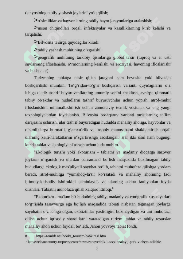 Ekologik turizm turlari 7