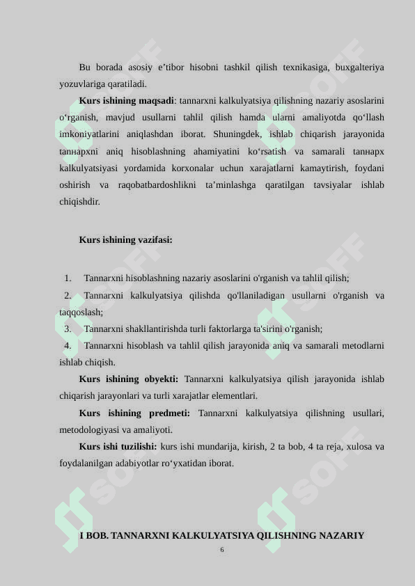 TANNARXNI KALKULYATSIYA QILISH 5