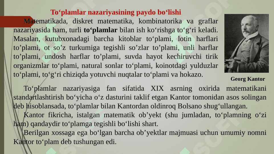 To‘plamlar va ular ustida amallar. To‘plam Buleani. Dekart ko‘paytma 2
