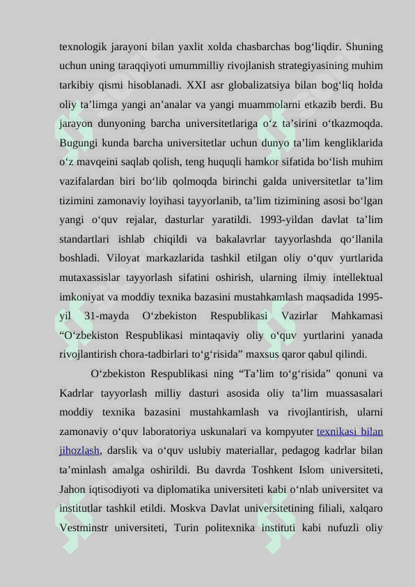 O‘zbekiston Respublikasida ta’lim sohasida amalga oshirilgan islohotlar 2