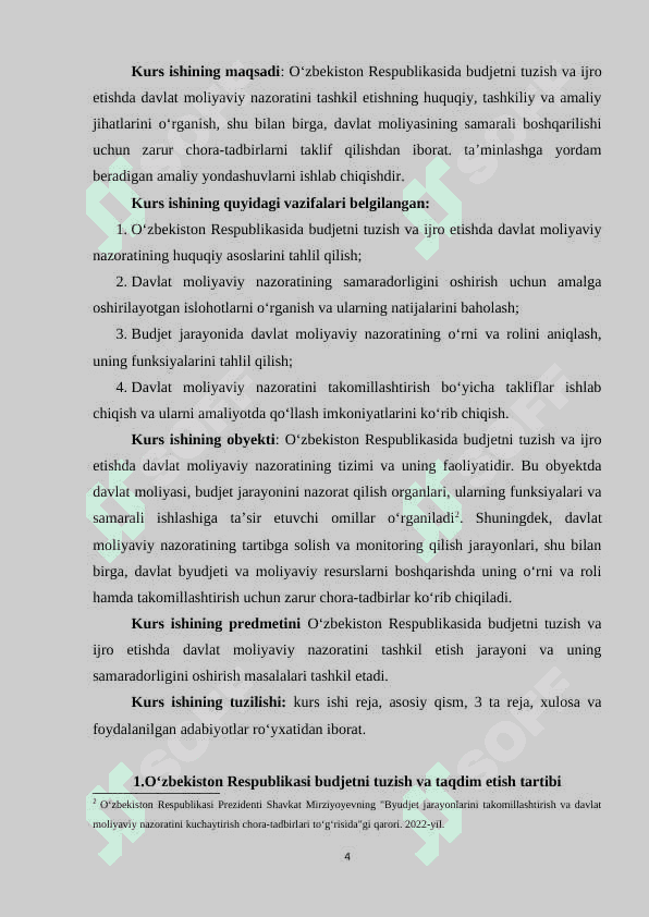 O'ZBEKISTON RESPUBLIKASIDA BUDJETNI TUZISH VA IJRO ETISHDA DAVLAT MOLIYAVIY NAZORATINI TASHKIL ETISH 3