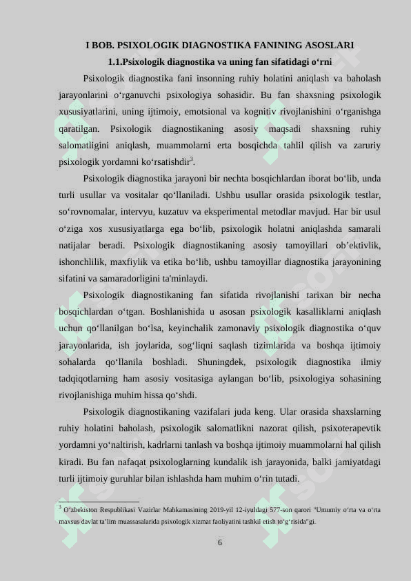 PSIXOLOGIK DIAGNOSTIKA FANINI TALABLARI VA VAZIFALARI 5