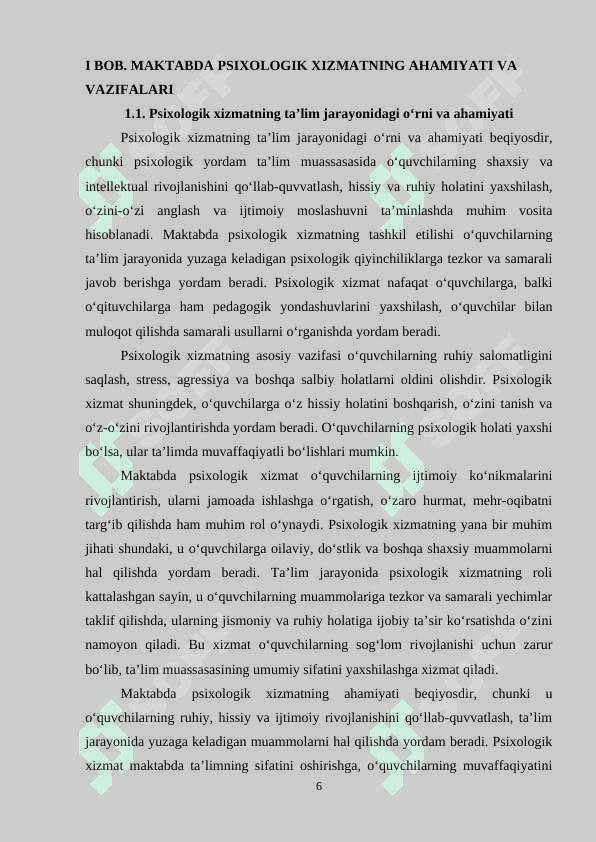 MAKTABDA PSIXOLOGIK XIZMAT TUZILMASI TARKIBI FAOLIYATINI TASHKIL ETISH 5