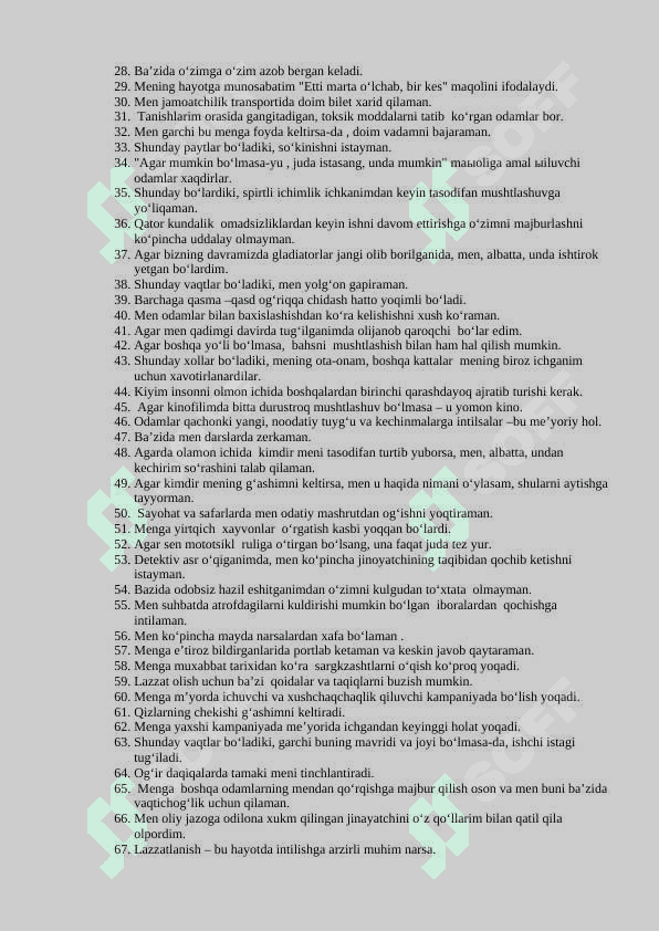 PSIXOLOGIYA FANIDAN METODIKA. Deviant xulq-atvor tashhisi metodikasi 2
