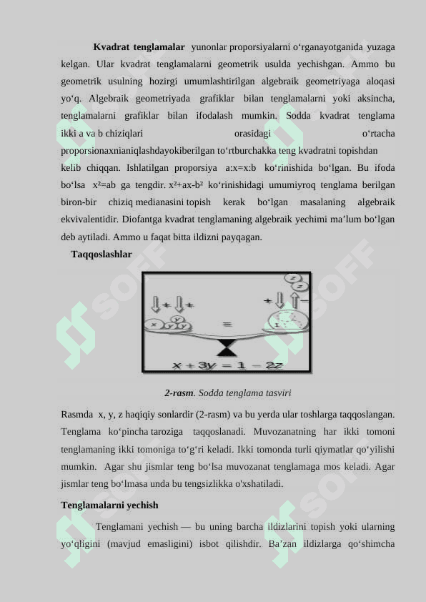 Maktab matematika kursida tenglama o'qitilishi 8
