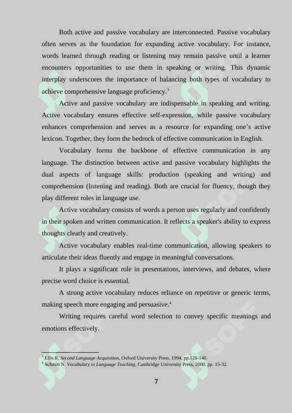 Active and passive vocabulary in English 6