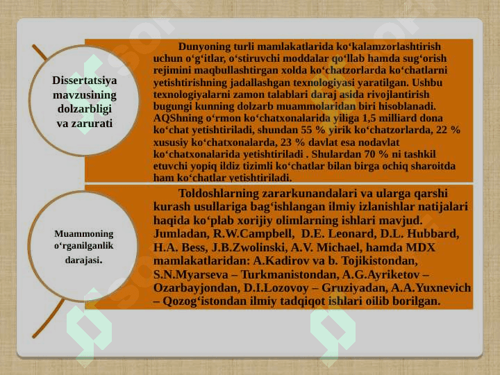 TOLDOSHLARDA YASHOVCHI ZARARKUNANDA HASHAROTLAR 2