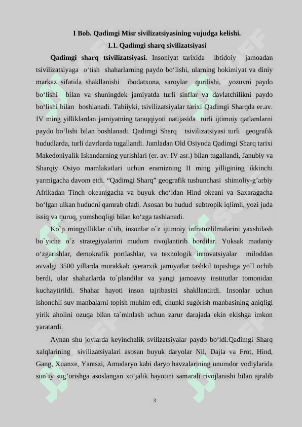 Qadimgi Misr sivilizatsiyasining vujudga kelishi 3
