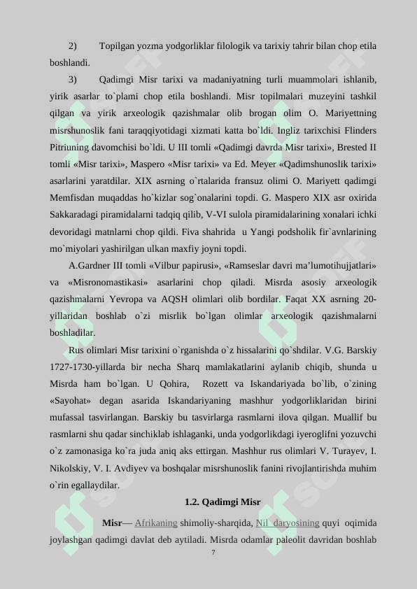 Qadimgi Misr sivilizatsiyasining vujudga kelishi 7