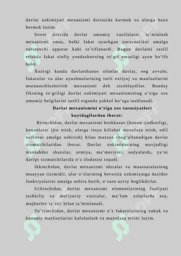 Davlat mexanizmi tushunchasi va xususiyatlari 5