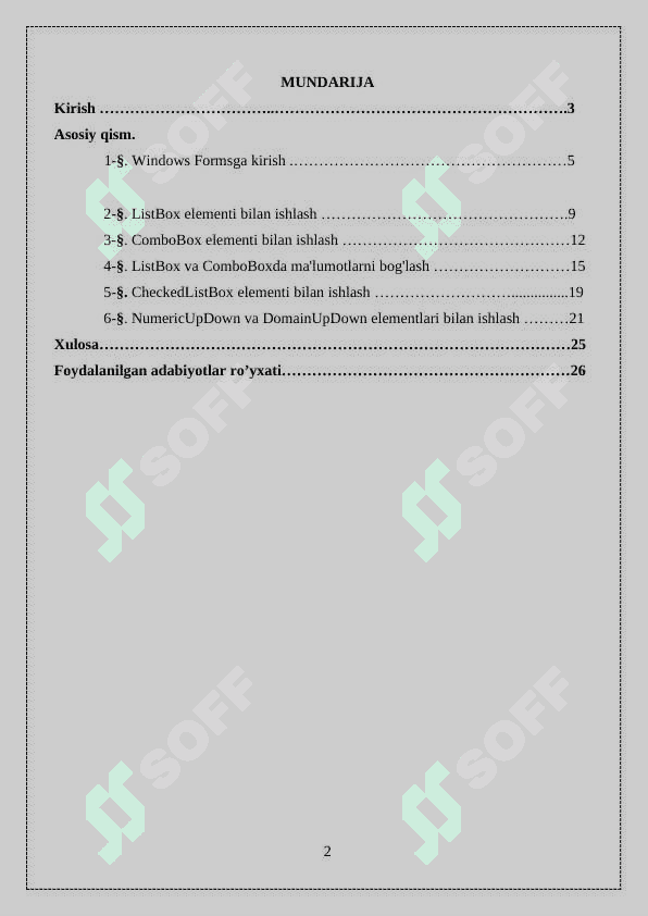 Windows Formsda boshqaruv elementlari bilan ishlash 2