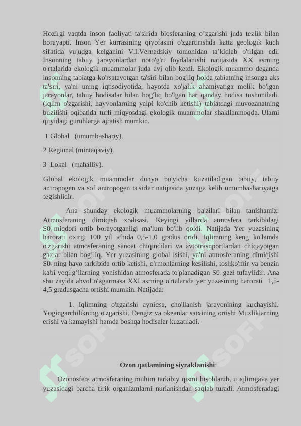 EKOLOGIK MUAMMOLAR VAULARNING YECHILISHI 2