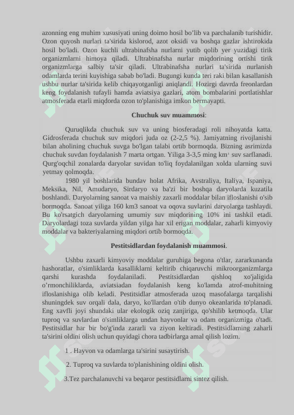 EKOLOGIK MUAMMOLAR VAULARNING YECHILISHI 3