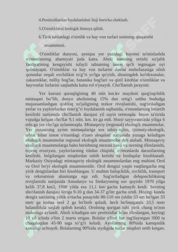 EKOLOGIK MUAMMOLAR VAULARNING YECHILISHI 4