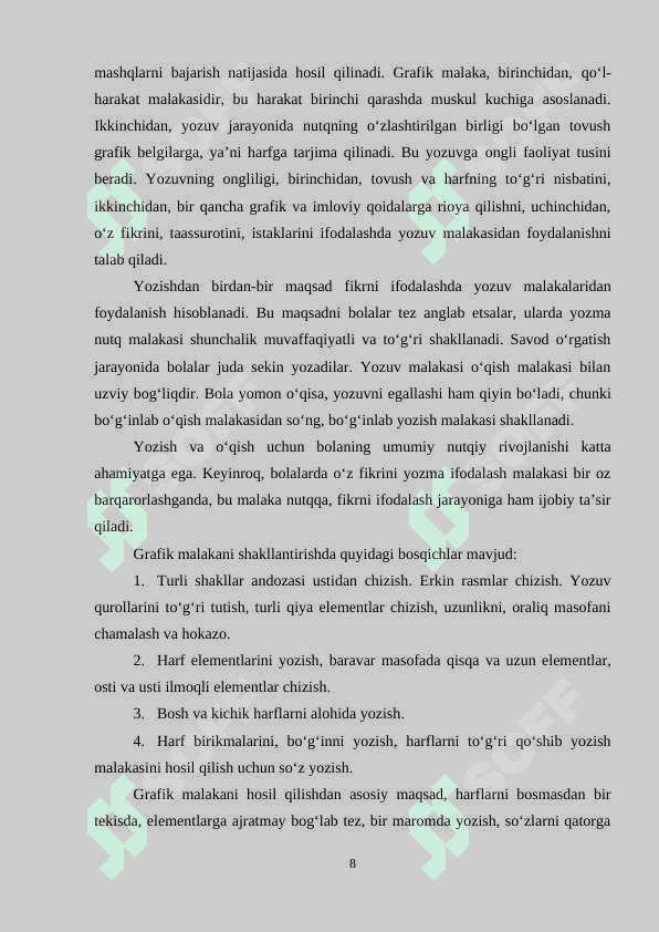 Yozuvga o‘rgatishning tashkiliy va gigiyenik qoidalari 8