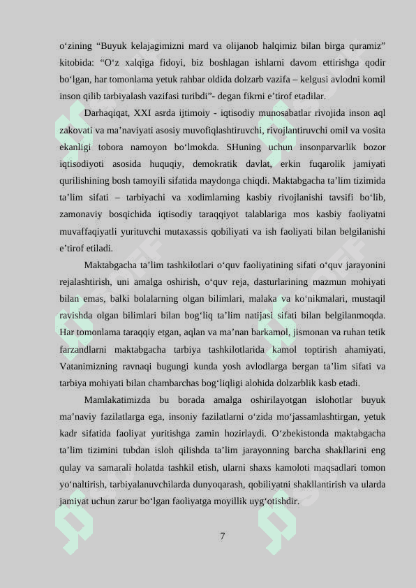Maktabgacha ta’lim tashkilotlarida pedagogik jarayonni tashkil etish 6