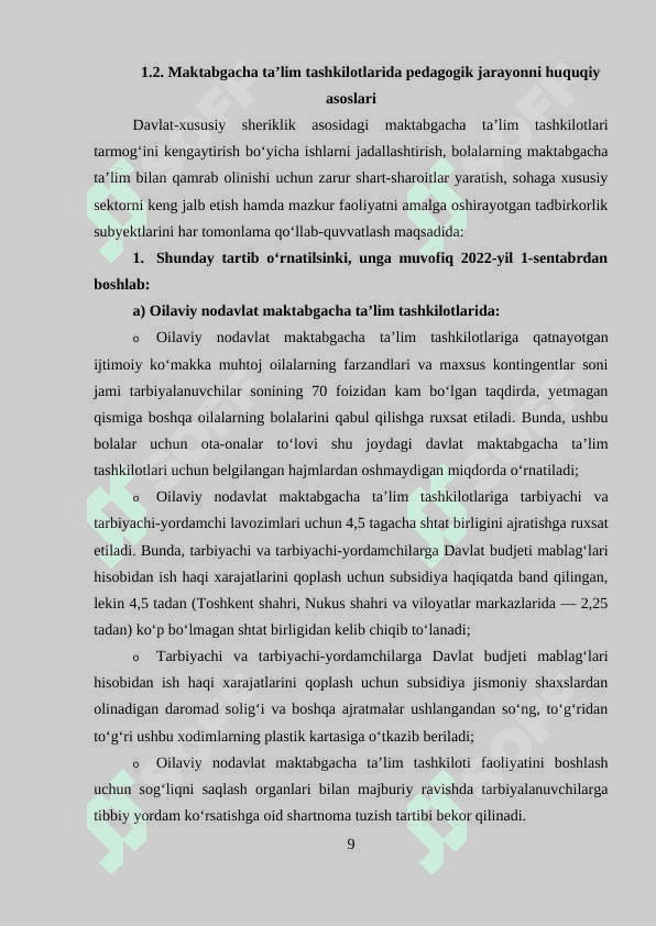 Maktabgacha ta’lim tashkilotlarida pedagogik jarayonni tashkil etish 8