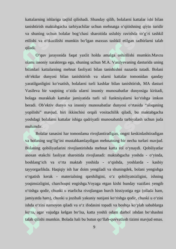 Maktabgacha yoshdagi bolalarin kattalar mehnati bilan tanishtirish. 8