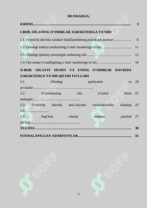 O‘smirlar xarakter xususiyatlari shakillanishida oilaning o‘rni 2