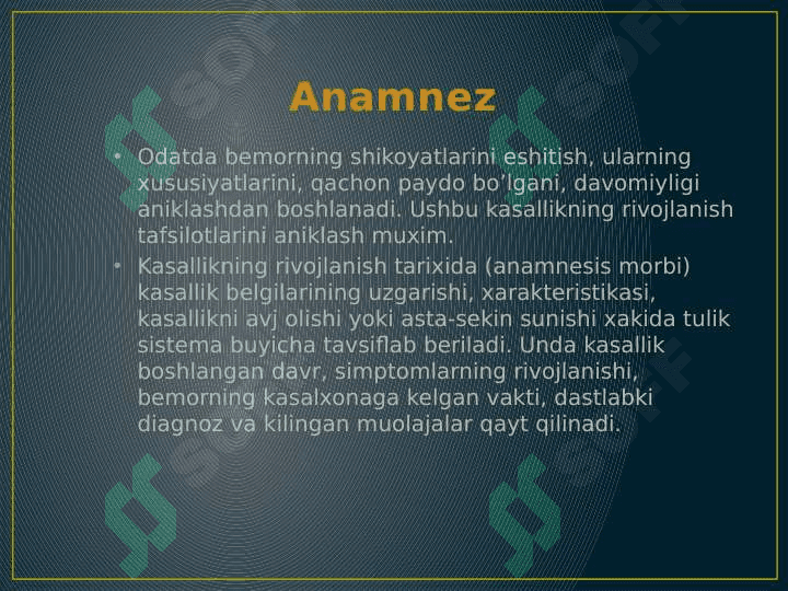 Xirurgik bemorlarni tekshirish asosiy qoidalari. Xirurgik bemorlarni tekshirish qo’shimcha usullari 2
