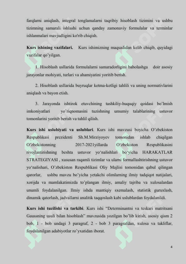 Determinantni va teskari matritsani Gaussning usuli bilan hisoblash 4