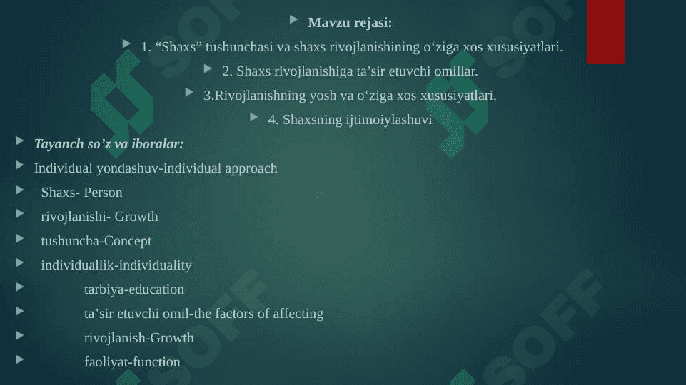 RIVOJLANISHNING ASOSIY QONUNIYATLARI 2