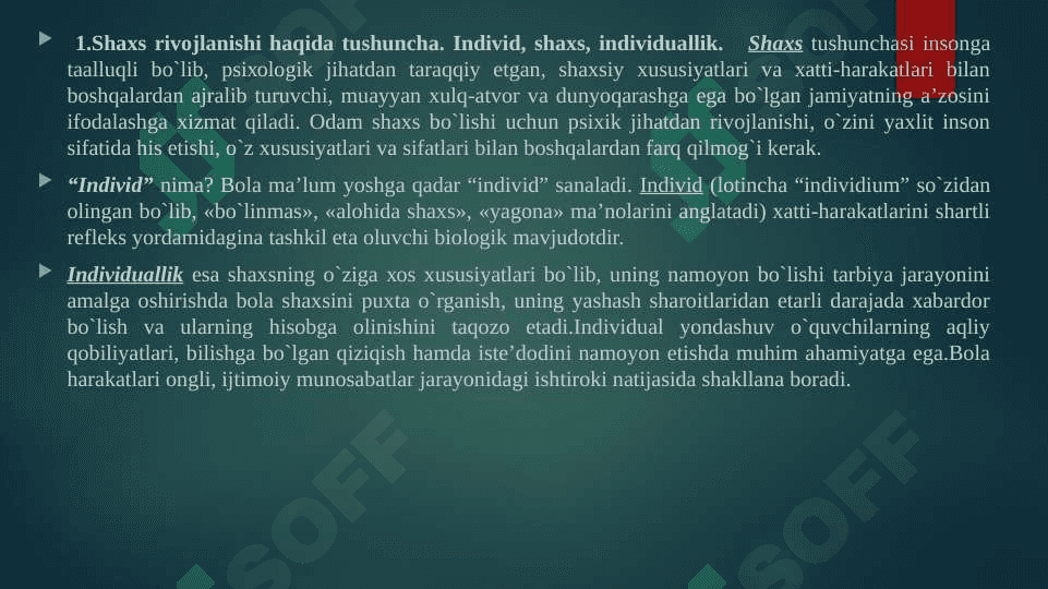 RIVOJLANISHNING ASOSIY QONUNIYATLARI 3