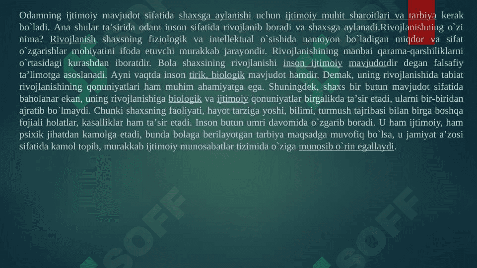RIVOJLANISHNING ASOSIY QONUNIYATLARI 4