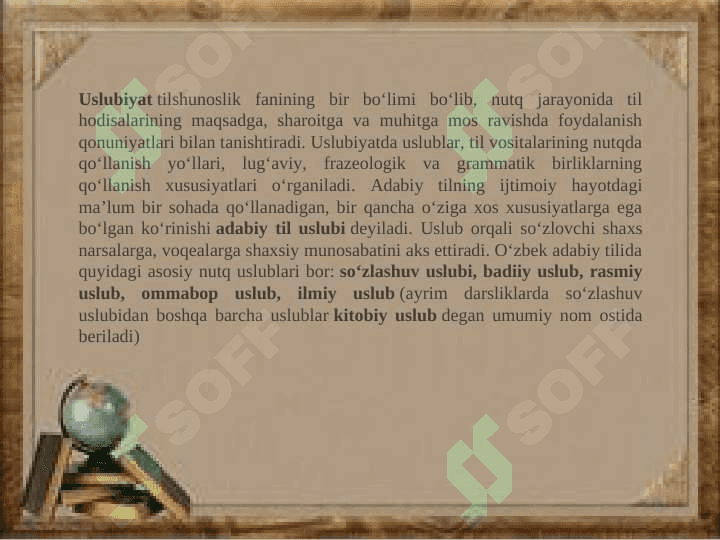Leksik vositalarni nutqiy uslublarda qo’llash, ma’nodosh va shakildosh so’zlar uslubiyati. 3