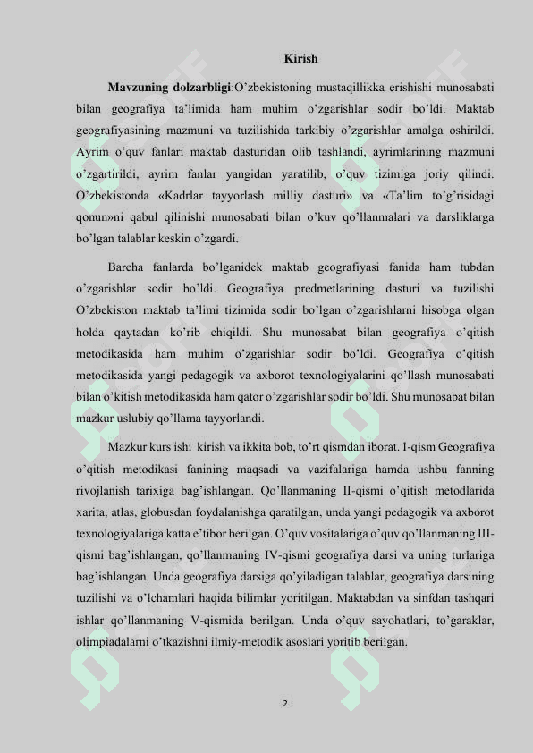 BOSHLANGICH SINF ÒQUVCHILARIDA AMALIYOTDA GEOGRAFIK ATLAS, XARITA, GLOBUSDAN FOYDALANISH KOMPETENTSIYALARINI SHAKLLANTIRISH YÕLLARI. 2