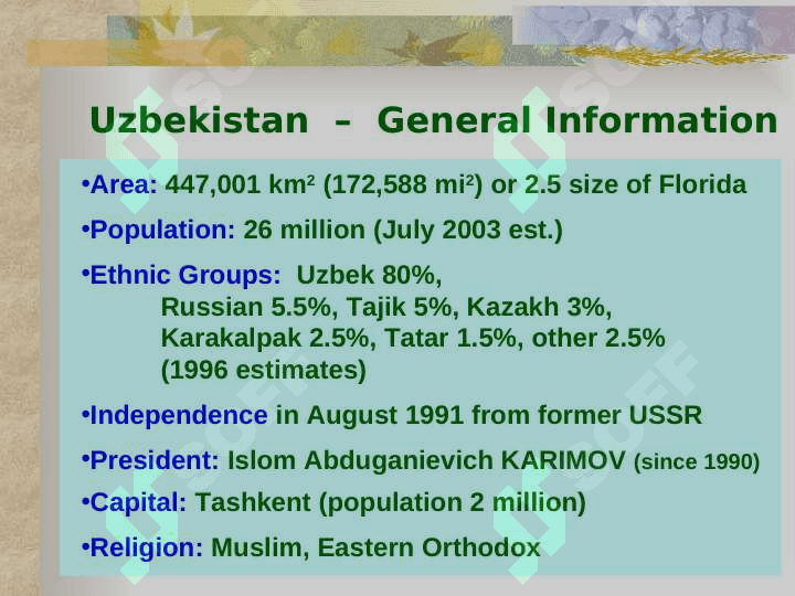 Uzbekistan  –  Central Asia Region 4