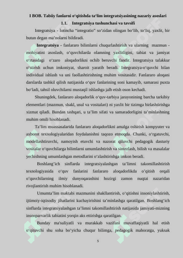 Tabiiy fanlarni o‘qitishda ta‘lim integratsiyasi 5