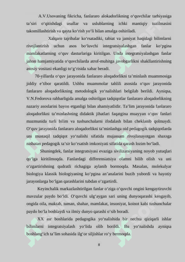 Tabiiy fanlarni o‘qitishda ta‘lim integratsiyasi 8