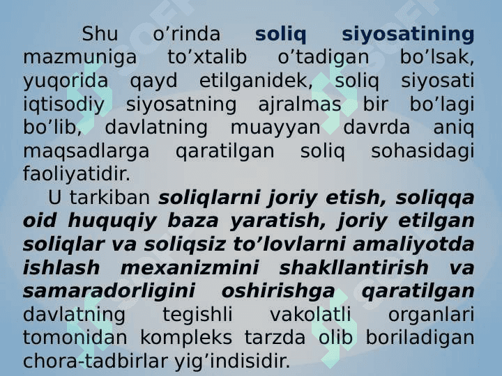 Soliq siyosati va uning asosiy yo‘nalishlari 3