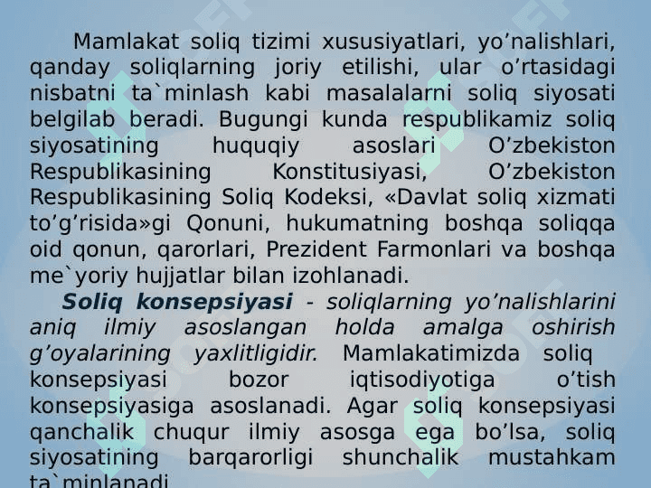 Soliq siyosati va uning asosiy yo‘nalishlari 4