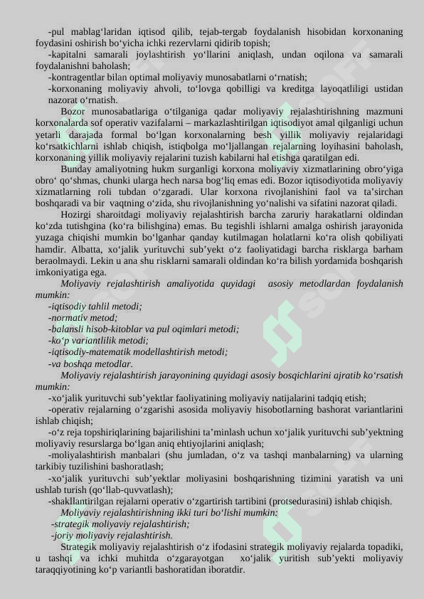 Moliyaviy rejalashtirish va prognozlashtirish 2