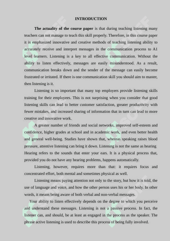 Technology of teaching listening in an English lesson at school 2