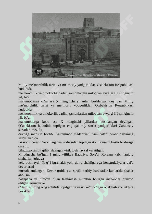 Me'moriy yodgorliklarga zamonaviy va milliy qarashlarning shakllanish asosiy bosqichlari 3