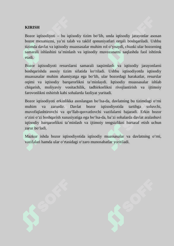 BOZOR IQTISODIYOTIDA IQTISODIY MUASSASALAR VA DAVLATNING ROLI 2