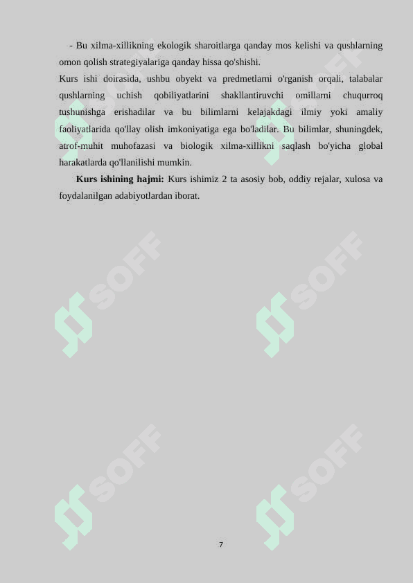 Qushlarning uchishga moslanish belgilari va uchish xillari 7