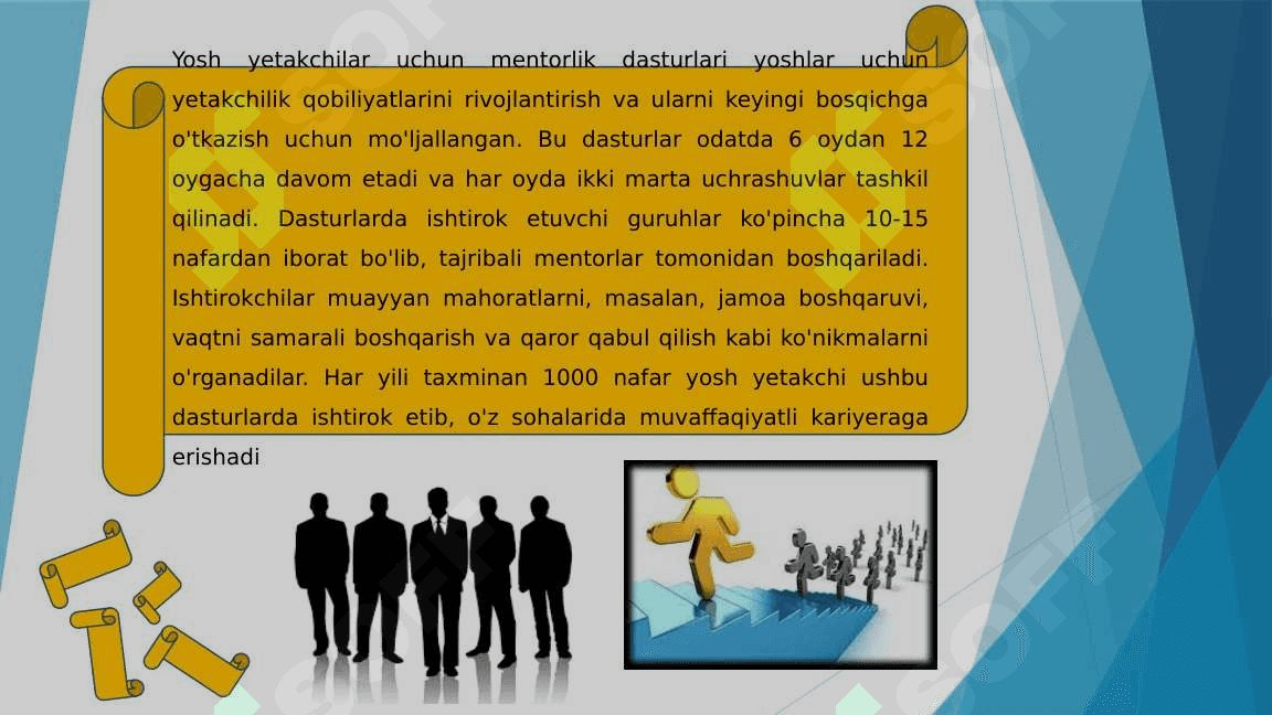 Yetakchilik salohiyatiga ega bo'lgan yoshlar zaxirasi bilan ishlash 8