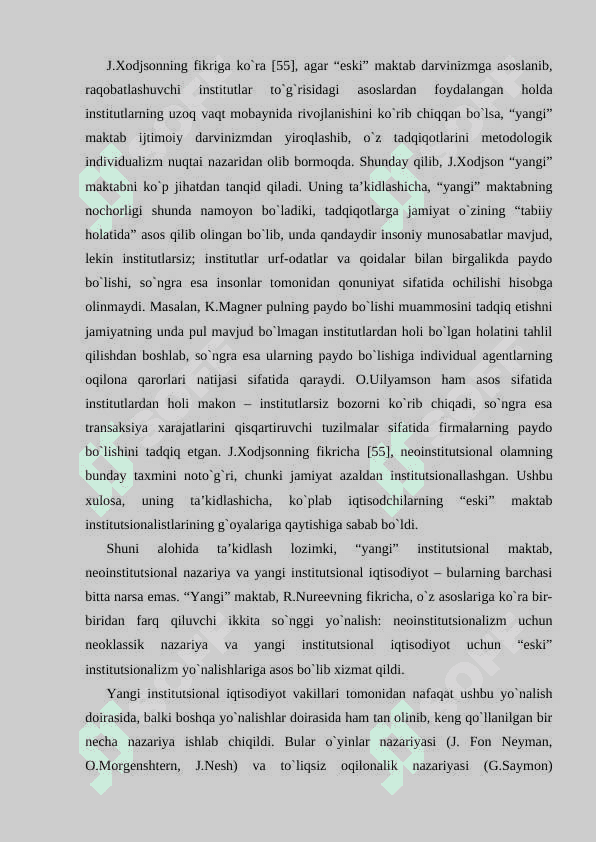 Institutsionalizm yo'nalishi mohiyati va ahamiyati 7
