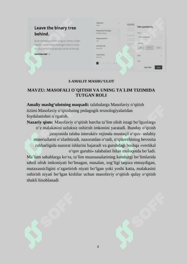 Masofaviy ta’lim va multimedia fanidan laboratoriya ishi 4